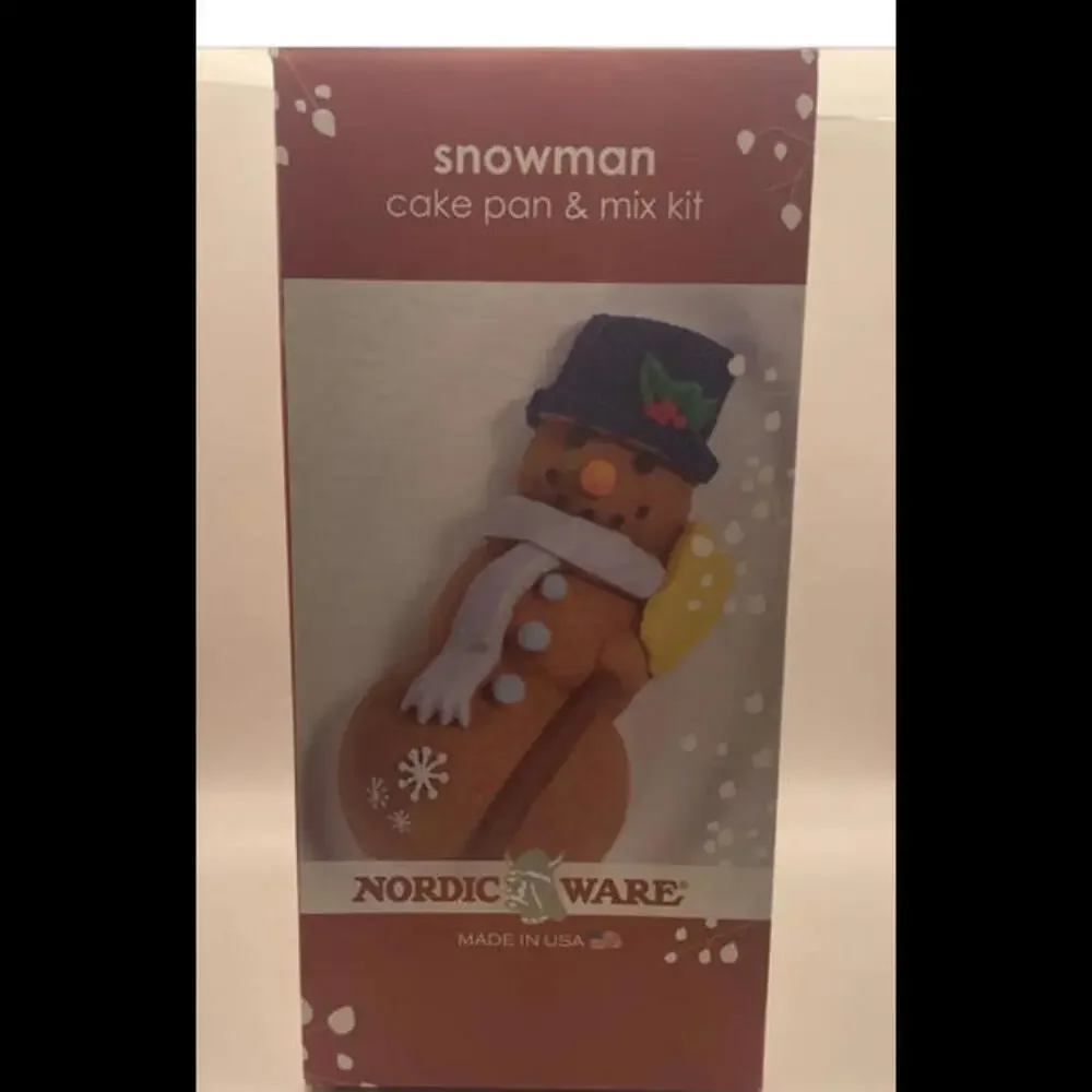 🌲🎁NIB Snowman Cake Pan, Cast Aluminum By Nordic Ware Cake Mix